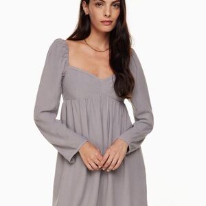 Grey Aritzia Sunday Best long sleeve mini dress